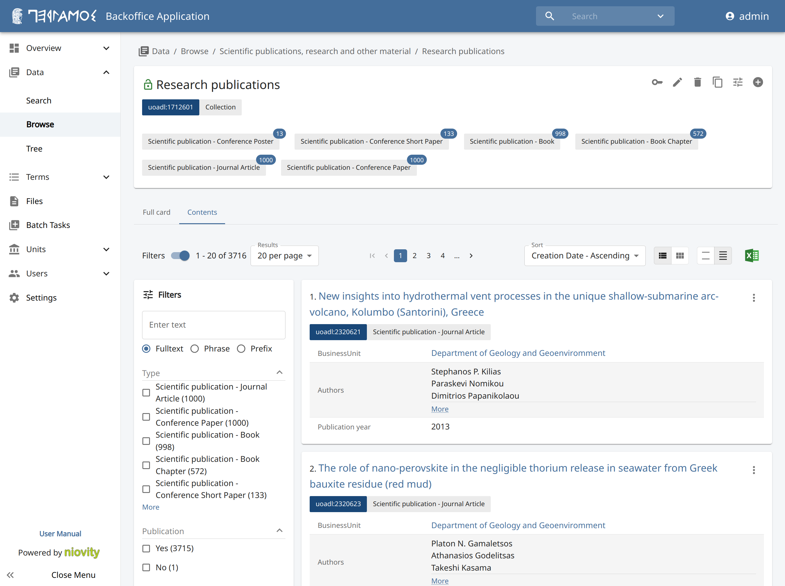 Backoffice UI