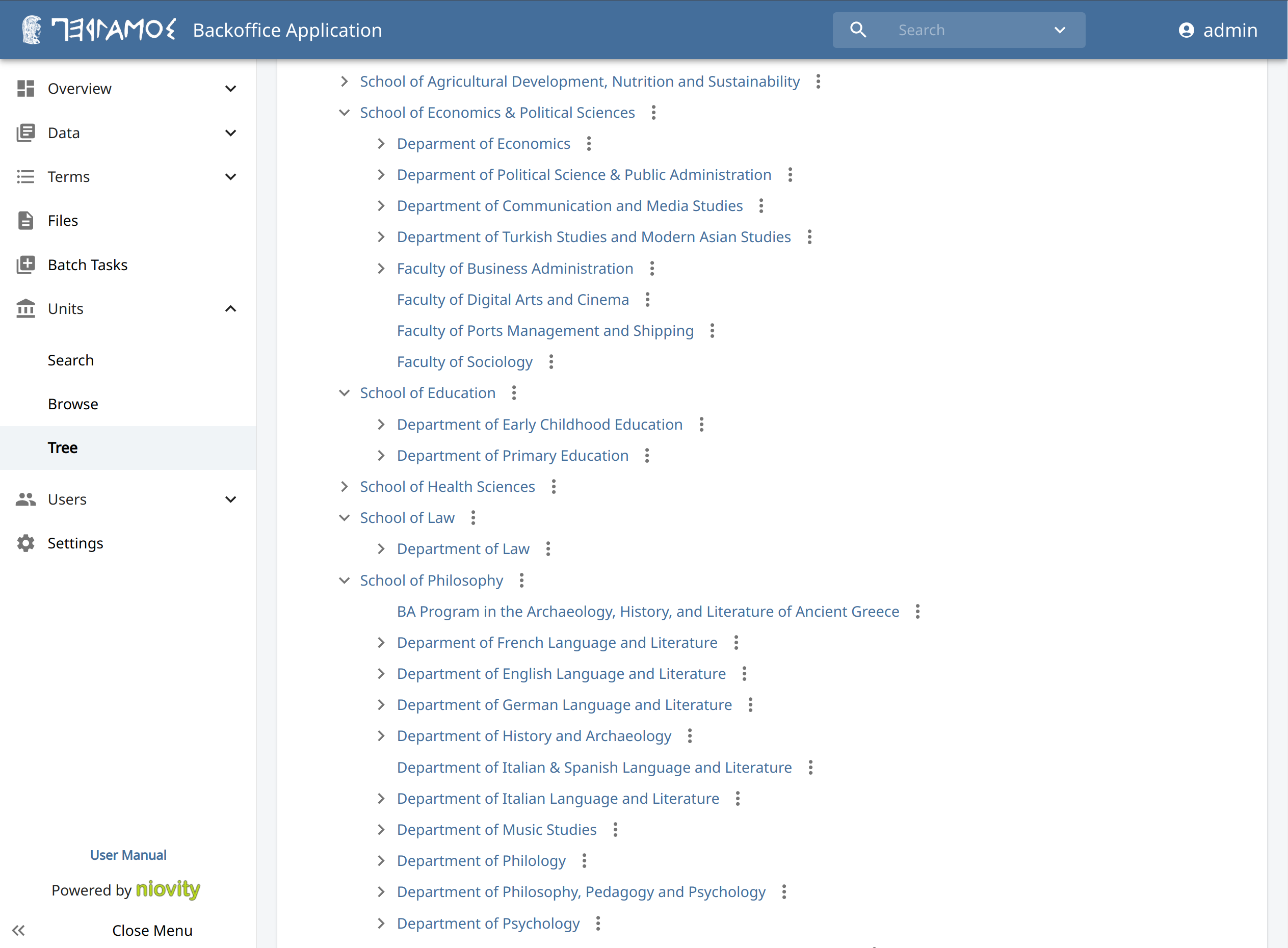 Backoffice UI