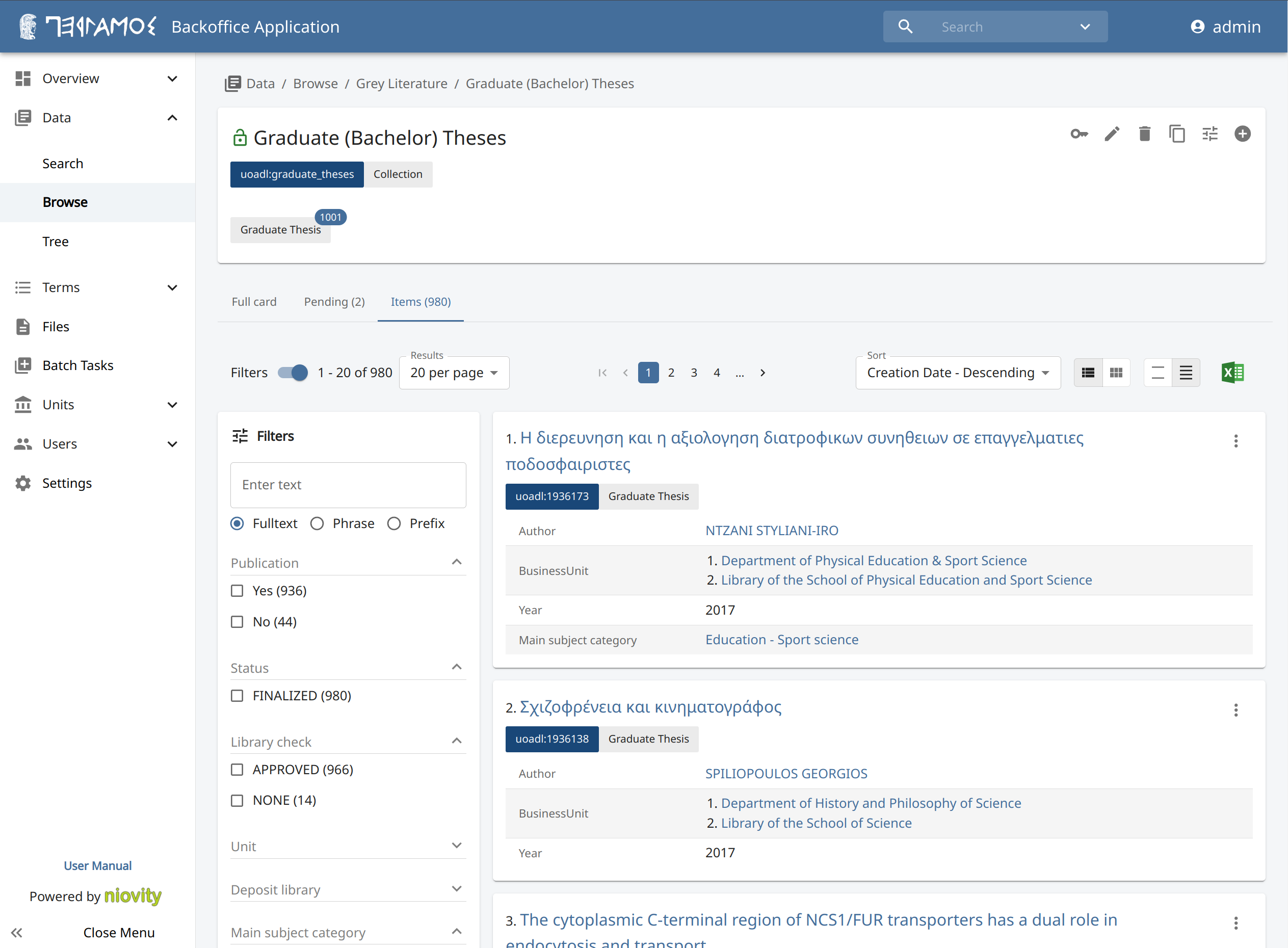 Backoffice UI